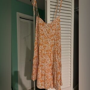 PacSun orange Hawaiian mini dress